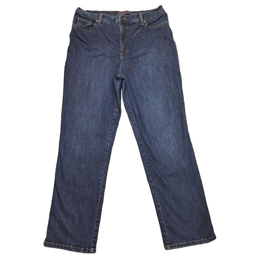 Gloria Vanderbilt Jeans Womens Sz 14 Straight Leg Denim Blue Stretch Amanda